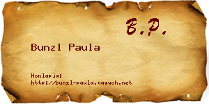 Bunzl Paula névjegykártya